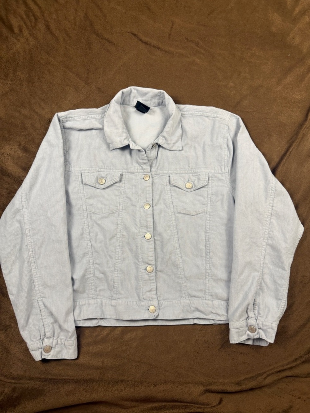 Oura Light Blue corduroy Jean Jacket for Women